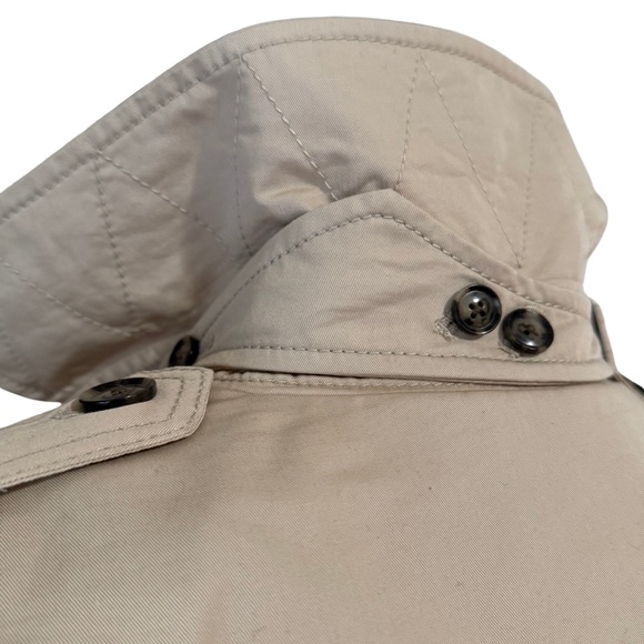 NWOT Banana Republic Sz L Trench Coat with Belt Knee Length Khaki Tan Modern - Picture 13 of 13